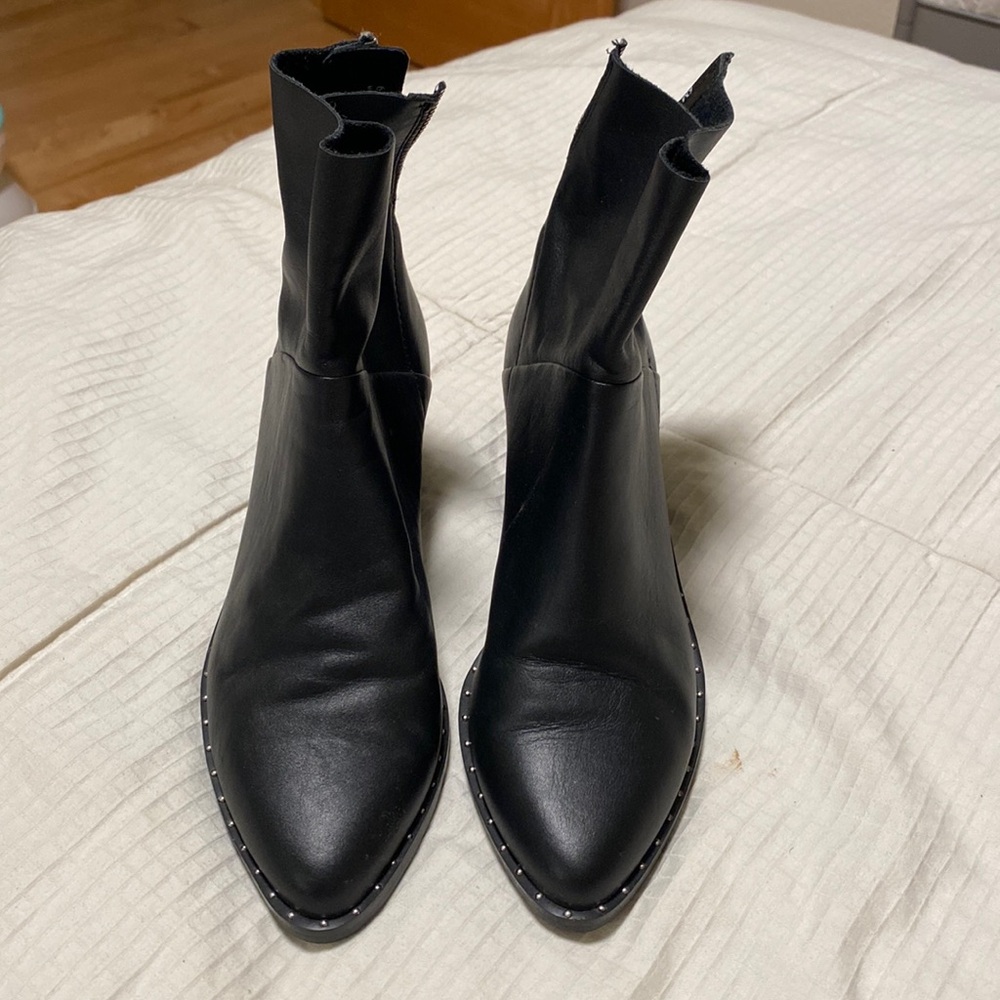 Treasure and Bond Black Leather Studded Booties